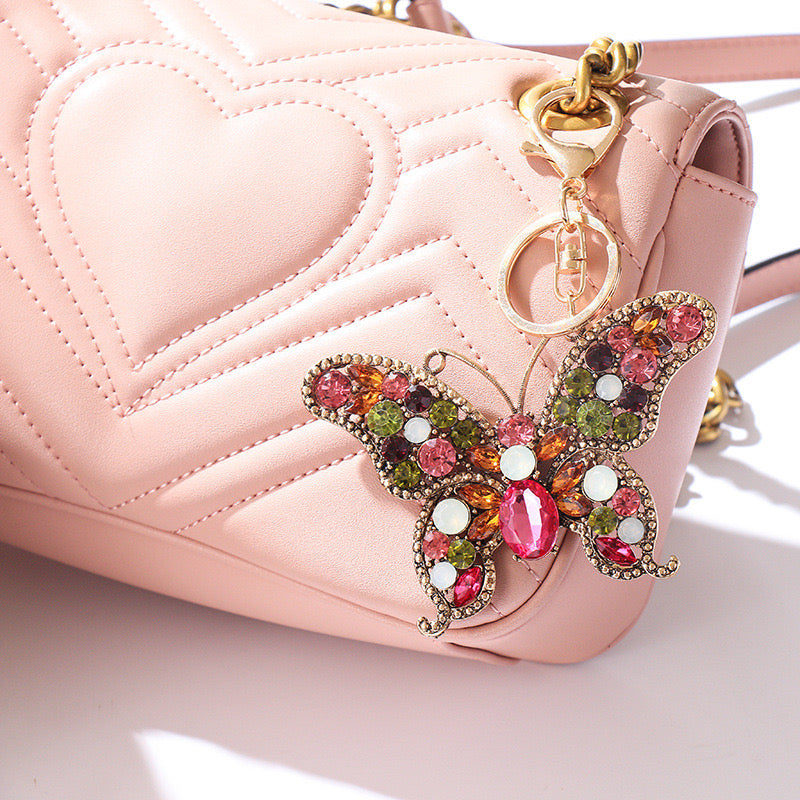 Butterfly Rhinestone Keychain (100% handmade)