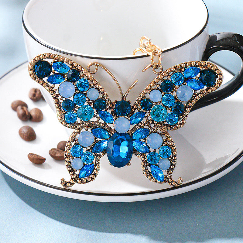 Butterfly Rhinestone Keychain (100% handmade)