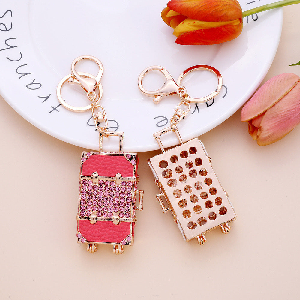 Luggage Rhinestone Keychain (100% handmade)
