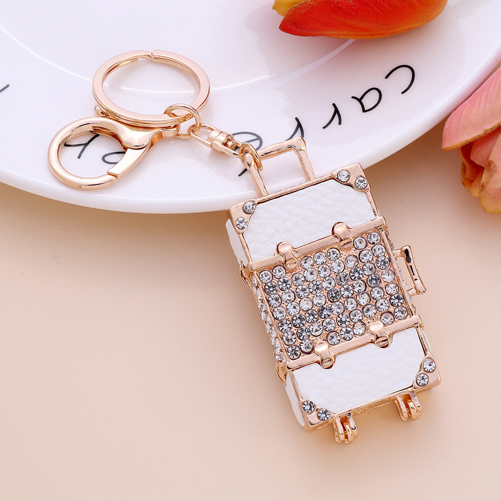 Luggage Rhinestone Keychain (100% handmade)