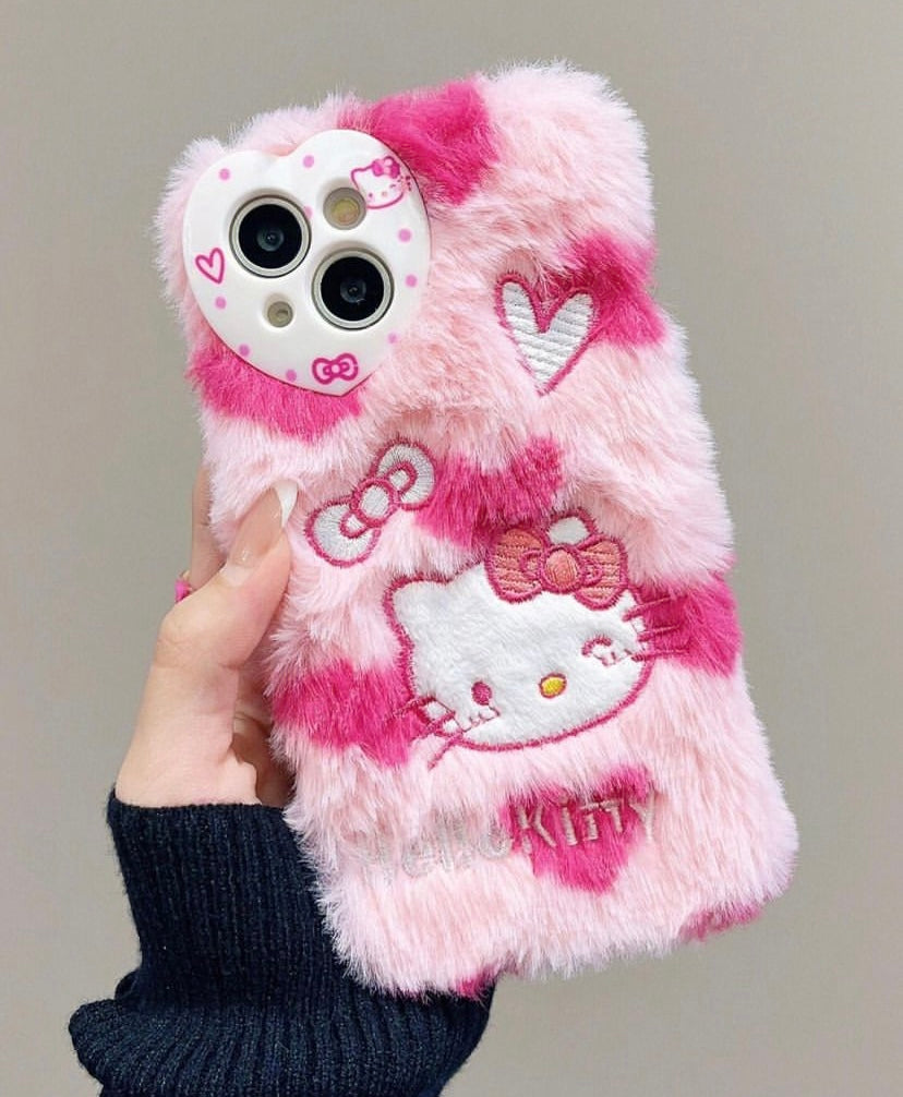 HelloKitty Pelzige Handyhülle