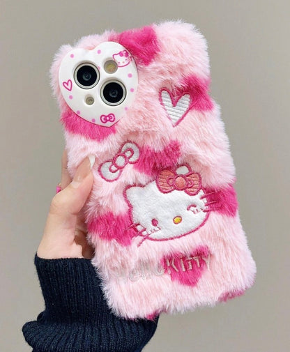 HelloKitty Pelzige Handyhülle