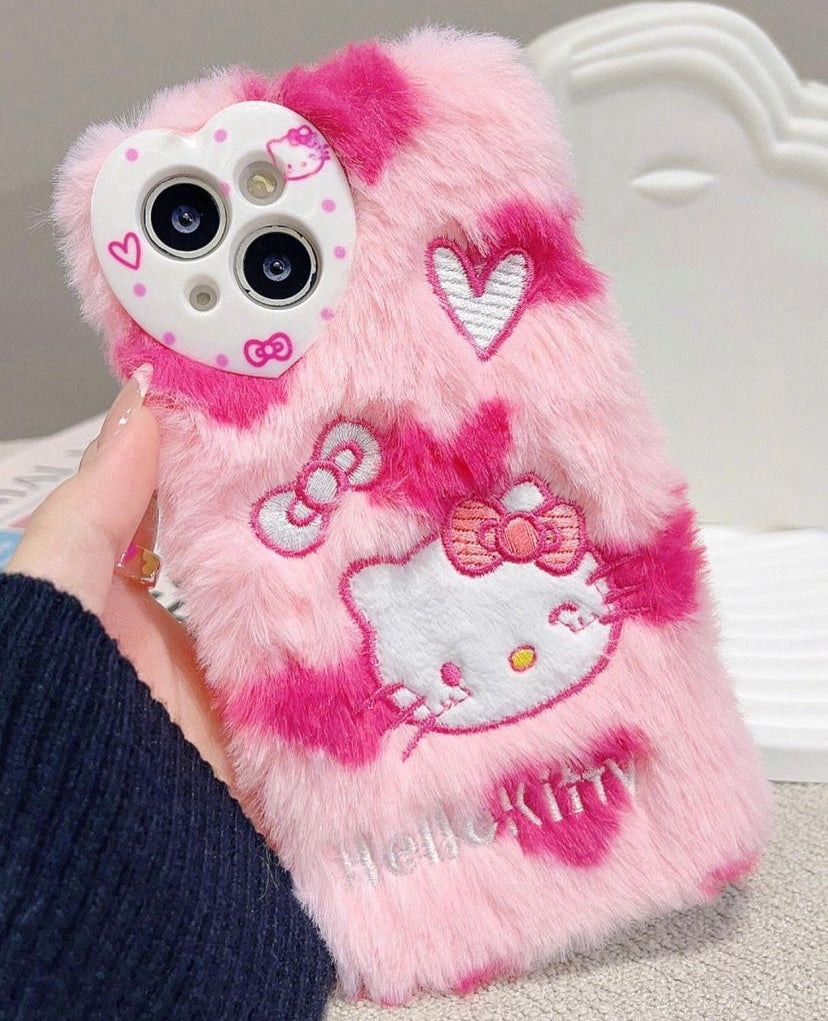 HelloKitty Pelzige Handyhülle