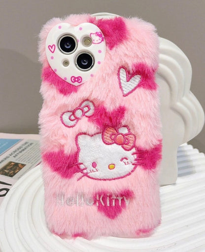 HelloKitty Pelzige Handyhülle