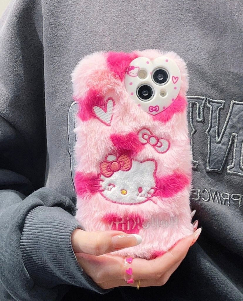 HelloKitty Pelzige Handyhülle